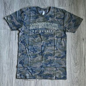 Camo Motherhood University Graphic Tee